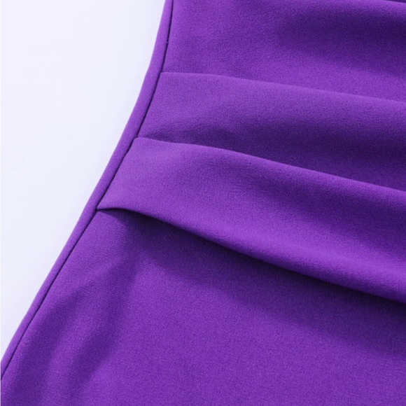 Purple Fit & Flare pleated maxi formal dress, Plus Size, NWT - Picture 9 of 15